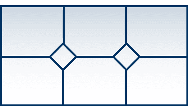 Vitraux 6 carreaux diamant